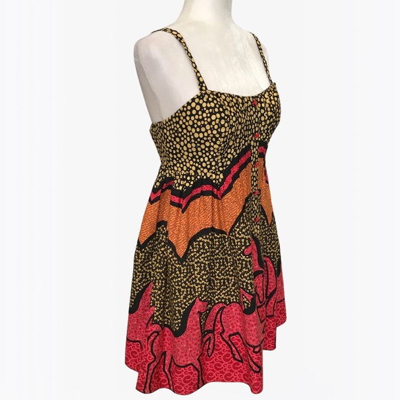 Anna Sui Rare Horses Print Mini Dress - 4/6 - Picture 6 of 13